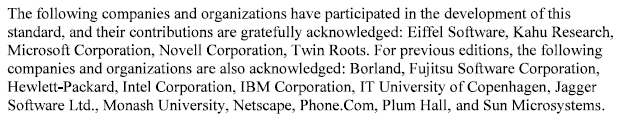 Companies and Organizations that Participated